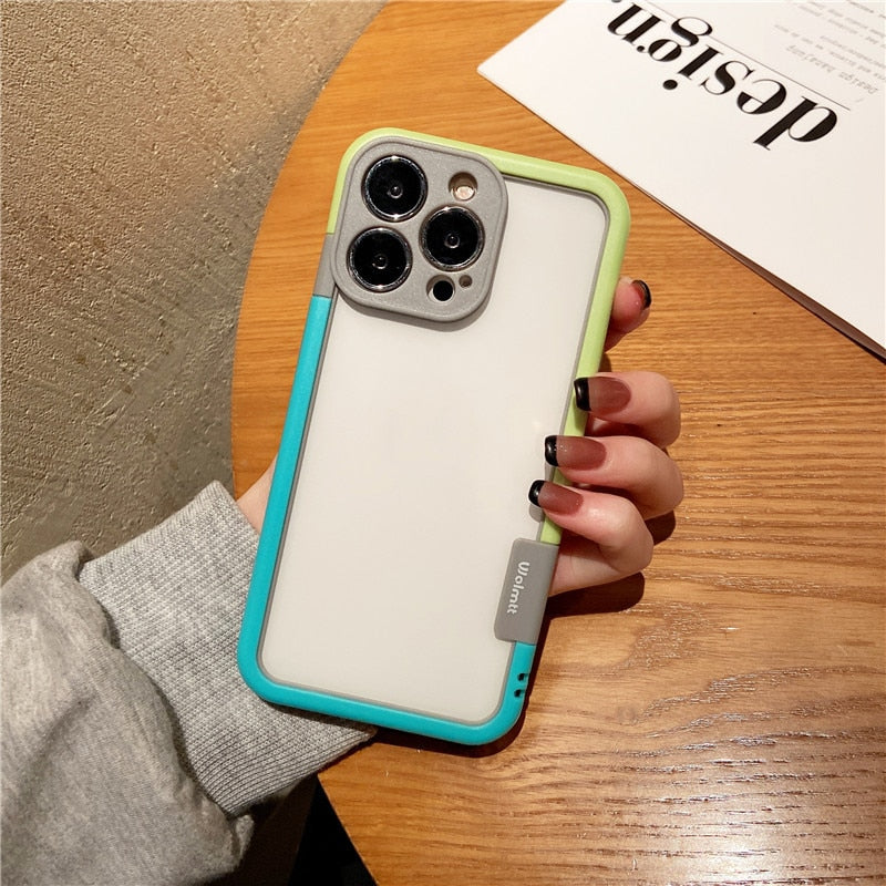 iPhone 14 13 Pro Max Plus Mini Colorful Soft Silicone Bumper Frame Shockproof Protection Case No Back Border Only Case