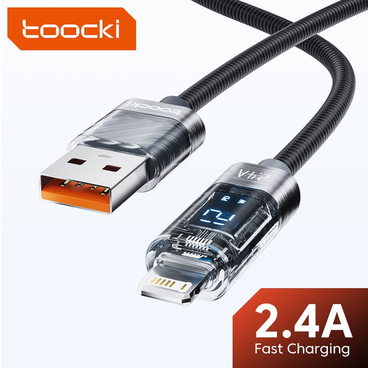 Toocki USB Cable For iPhone 14 13 12 mini 11 Pro Max Xs Xr X 8 Lighting Fast Charge Charger Date Cable For iPad Wire Cord